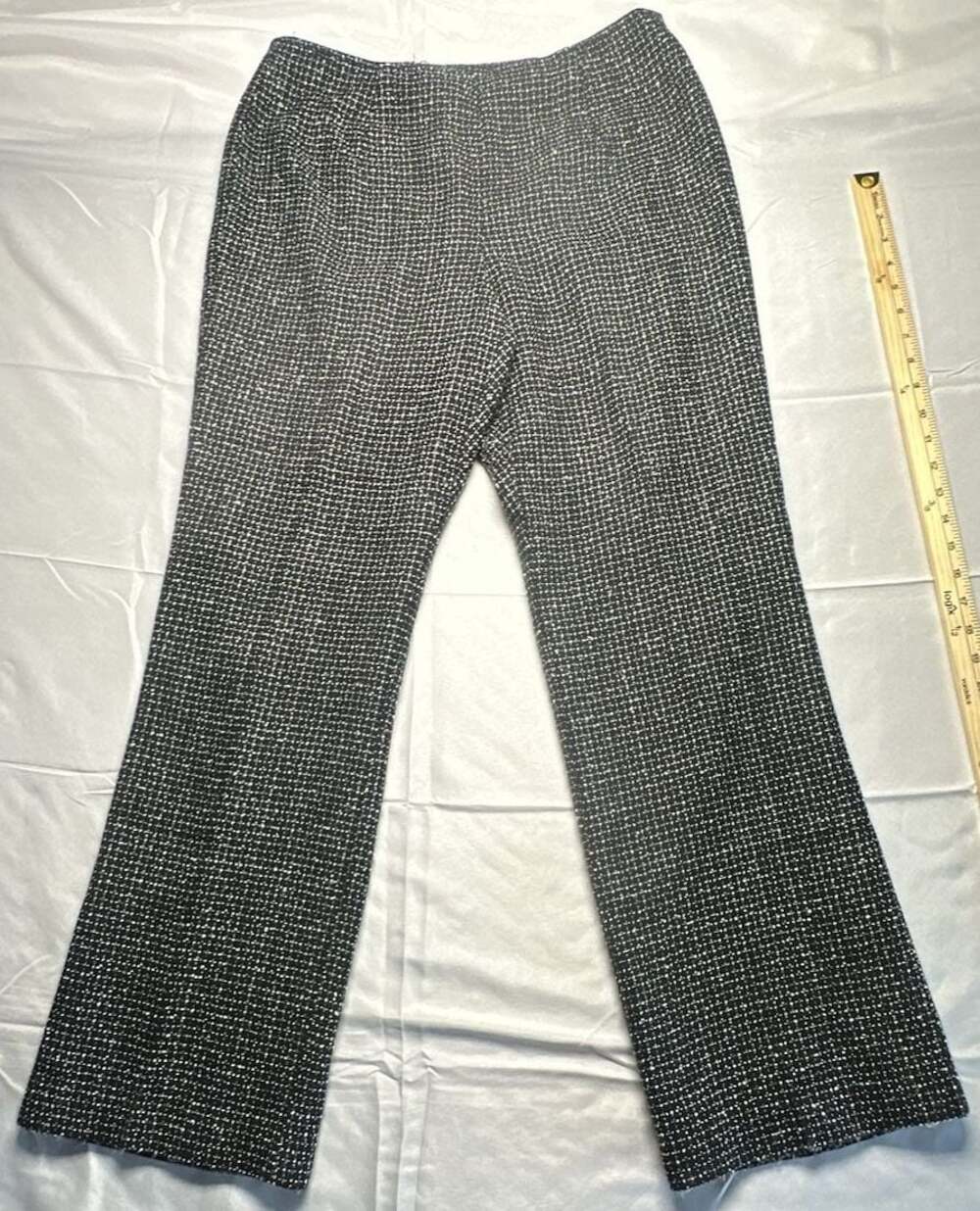 Sharon Young 10 Vintage Salt & Pepper Mid rise Wide leg heavyweight tweed lined